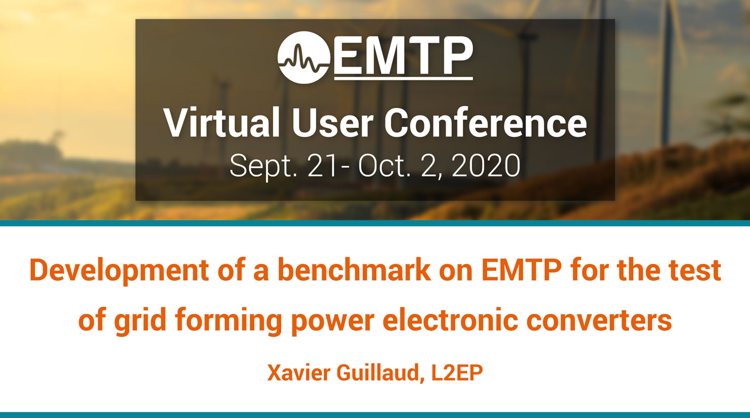 Development of a benchmark on EMTP for the test of grid forming power electronic converters